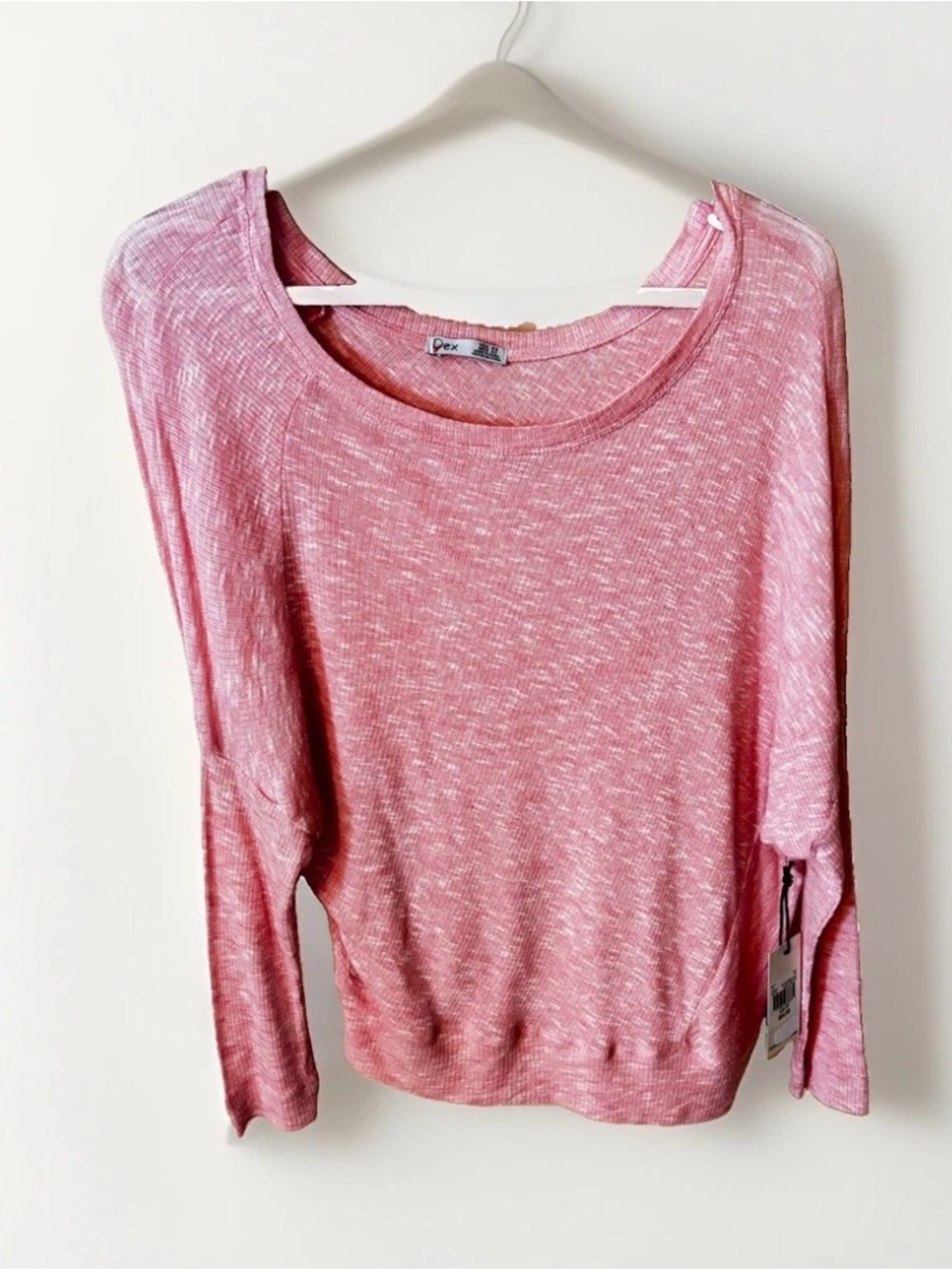 Dex Women’s Asymmetrical Drop Shoulder Long Sleeve Top - Coral - XS